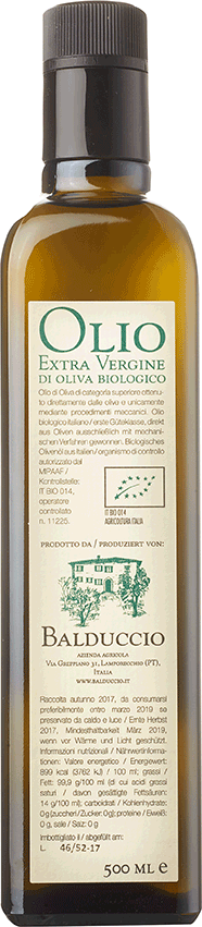»Balduccio« Olio extra vergine di Oliva (Ernte 2023)  