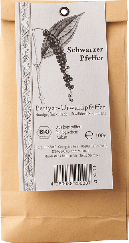 Pfeffer schwarz (Periyar, handpicked, Bio)